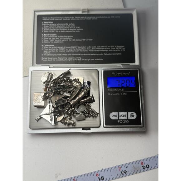 Vintage Sterling Silver Charm Bracelet 7.5" 25 Charms Travel Religious Phone - Picture 8 of 10